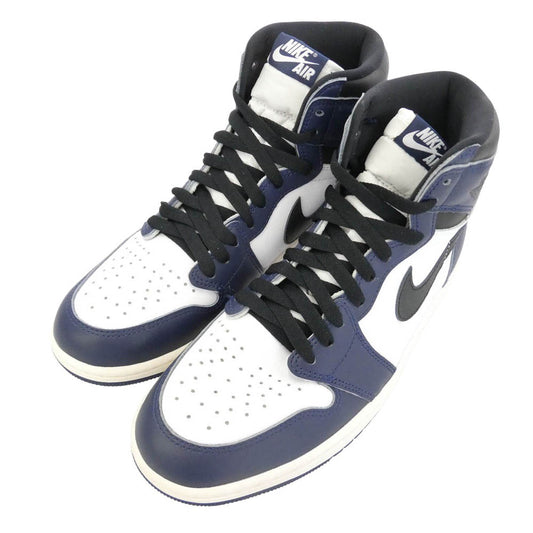 NIKE ナイキ DZ5485-401 Air Jordan 1 Retro High OG Midnight Navy AJ1 エアジョーダン1 レトロ ハイ ミッドナイトネイビー ハイカット スニーカー インディゴブルー系 27.5cm【極上美品】【中古】