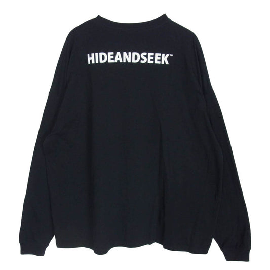 HideandSeek ハイドアンドシーク Burn L/S Tee バーン ロングスリーブ 長袖 Tシャツ カットソー ロンT ブラック系 L【中古】