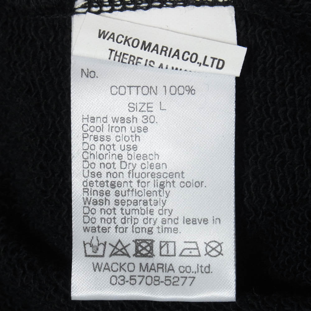 WACKO MARIA ワコマリア 25AW 25FWE-WMC-SS03 HEAVY WEIGHT CREW NECK SWEAT SHIRT ロゴ ヘビーウェイト クルーネック スウェットシャツ トレーナー ブラック系 L【中古】