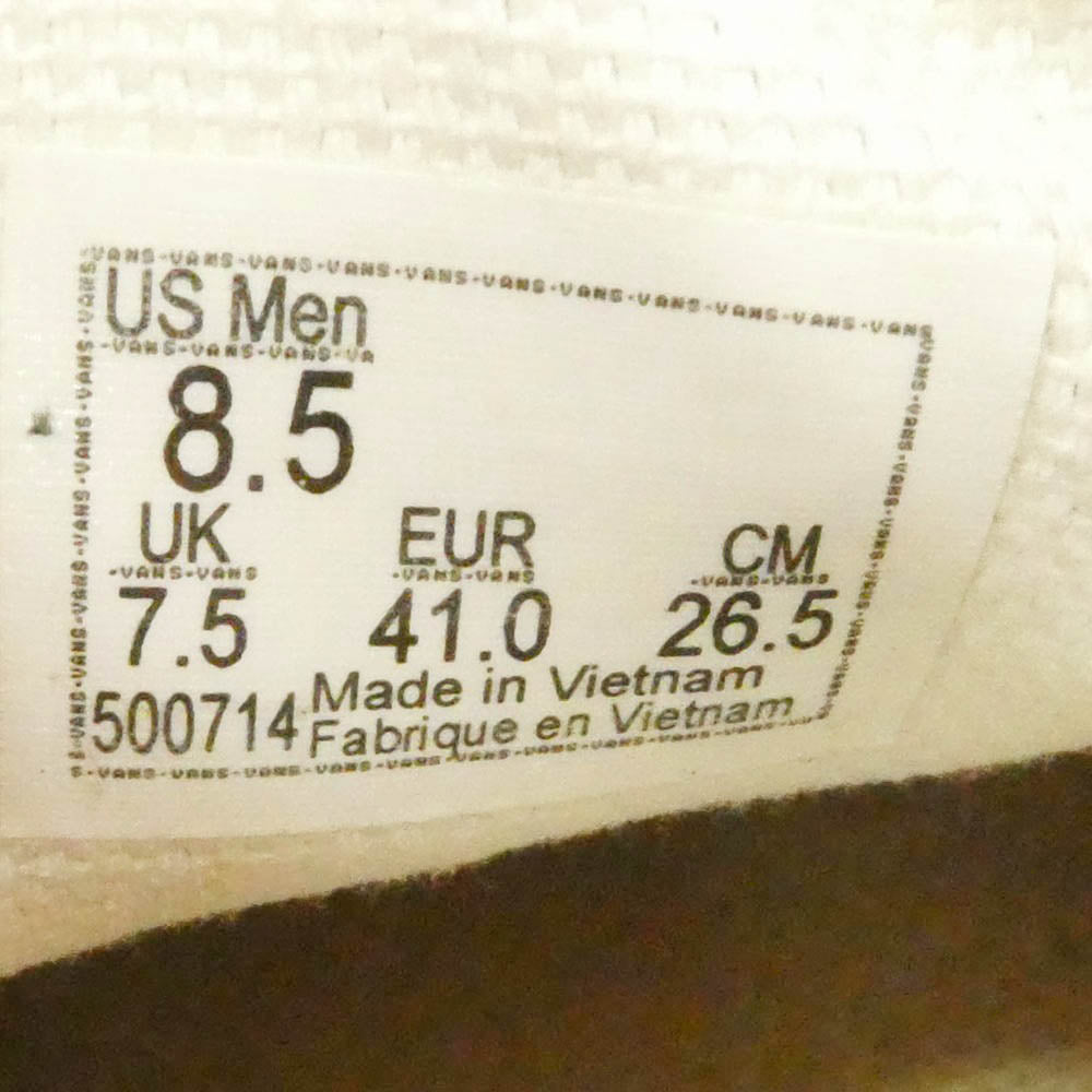 VANS バンズ 500714 AUTHENTIC オーセンティック ローカット スニーカー ブラック系 ホワイト系 26.5cm【中古】