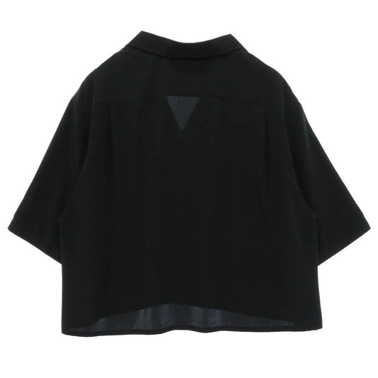 LAD MUSICIAN ラッドミュージシャン 2126-112 DECHINE SHIRT JACKET 七分袖 オープンカラー デシン シャツジャケット ブラック系 42【中古】