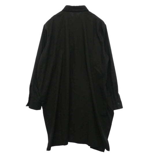 Yohji Yamamoto ヨウジヤマモト Ground Y 25AW GM-B02-209 TR VIYELLA ASYMMETERY SHIRT グラウンド ワイ ビエラ アシンメトリー レーヨン 長袖 ロングシャツ ブラック系 3【中古】