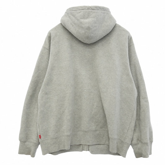 Supreme シュプリーム 21AW Small Box Zip Up Hooded Sweatshirt スモール ボックスロゴ ジップアップ フーデッド スウェットシャツ フーディー パーカー グレー系 XL【中古】