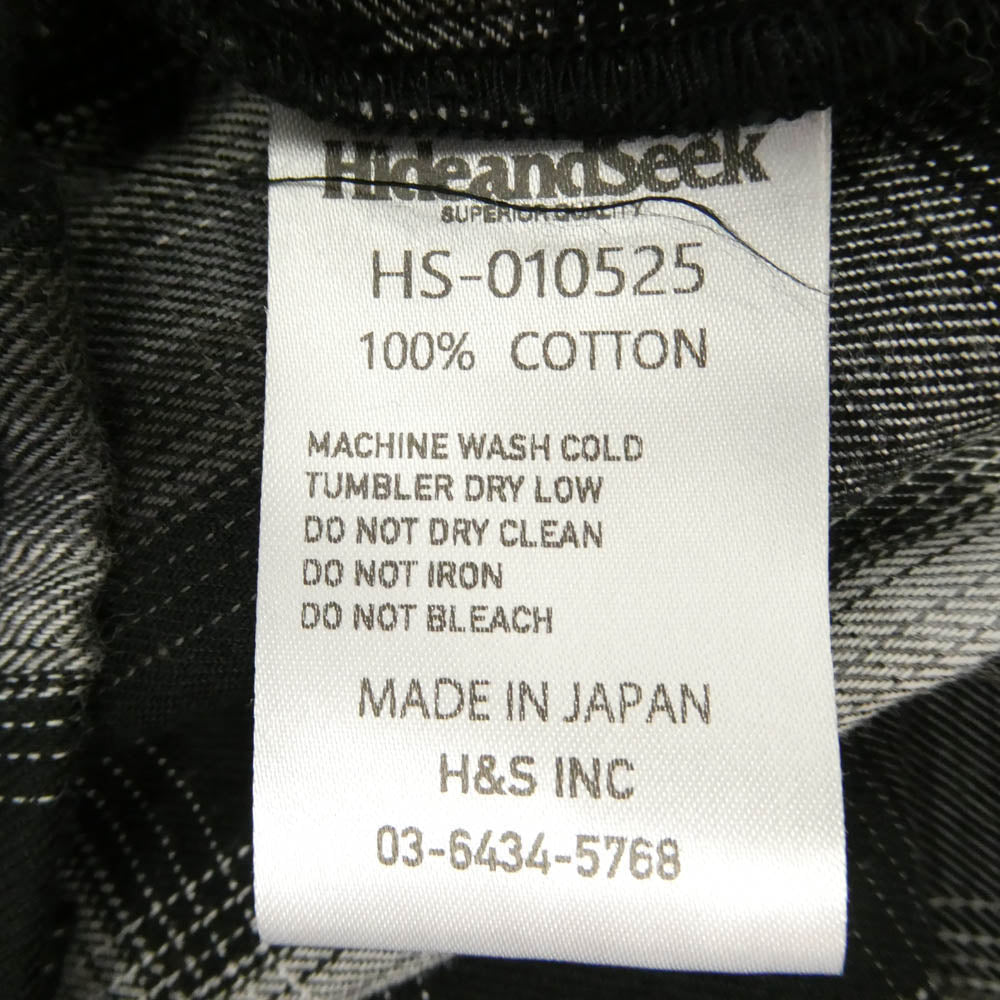 HideandSeek ハイドアンドシーク 25SS HS-010525 Check L/S Shirt チェック 長袖 シャツ ブラック系 L【中古】
