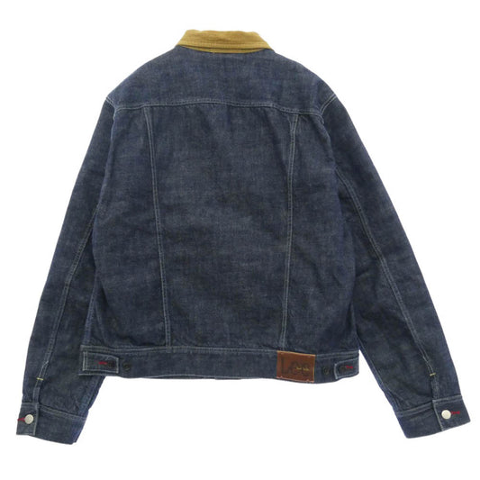 Paul Smith ポール・スミス Lee リー 25SS LB0583 STORM RIDER ストーム ライダー アンティーク ウォッシュ キルティング 襟コーデュロイ デニム ジャケット インディゴブルー系 XXL【美品】【中古】