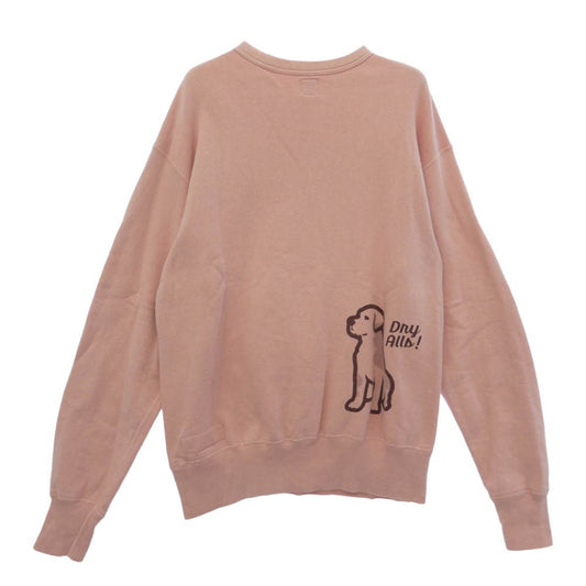 HUMAN MADE ヒューマンメイド Dog Sweatshirt ドッグ プリント スウェット トレーナー 日本製 ピンク系 XL【中古】