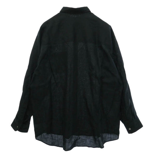 GRAPHPAPER グラフペーパー 23SS GM232-50061B Linen L/S Oversized Regular Collar Shirt リネン オーバーサイズ レギュラーカラー 長袖 シャツ ブラック系【中古】