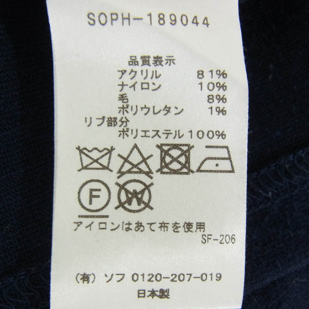 SOPHNET. ソフネット SOPH-189044 クルーネック プルオーバー スウェット トレーナー ネイビー系 L【中古】