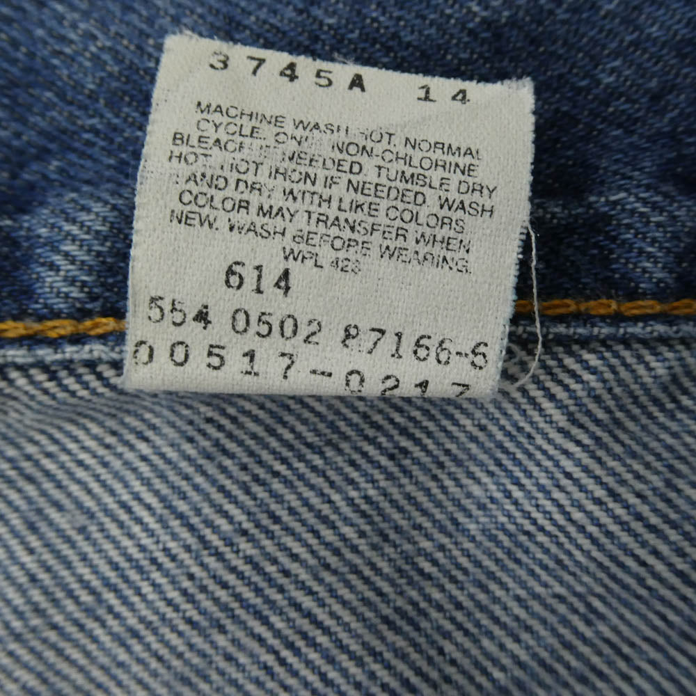 Levi's リーバイス 00517-0217 517 ボタン裏554 90s USA製 ブーツカット ジーンズ デニムパンツ インディゴブルー系 W34【中古】