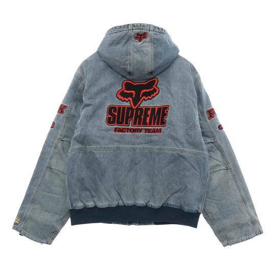 Supreme シュプリーム 25AW × Fox Racing Hooded Work Jacket フォックス レーシング フード ワークジャケット ブルゾン インディゴブルー系 L【新古品】【未使用】【中古】