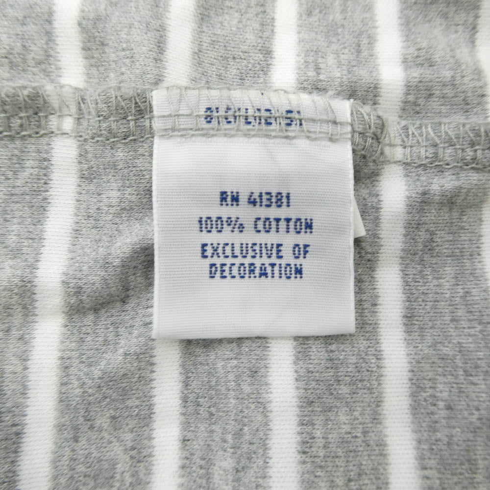 POLO RALPH LAUREN ポロ・ラルフローレン PIMA SOFT TOUCH ボーダー ポニーロゴ 半袖 ポロシャツ グレー系 XXL【中古】