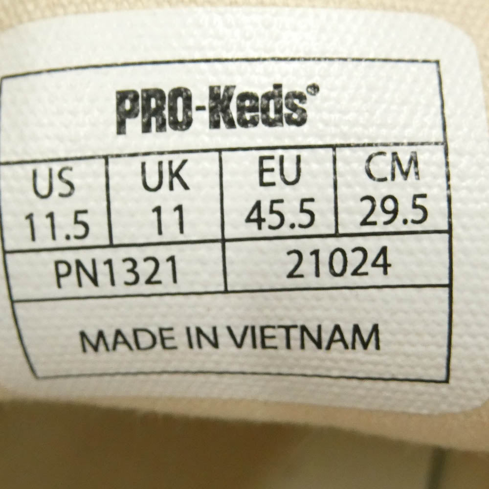 PRO-Keds プロケッズ PN1321 キャンバス ローカット スニーカー ベージュ系 オフホワイト系 29.5cm【中古】
