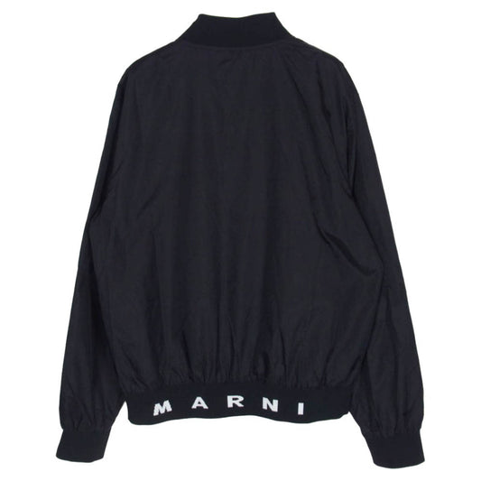 MARNI マルニ M01144 ナイロン ロゴ ジップアップ ブルゾン ジャケット キッズ ブラック系 14【中古】