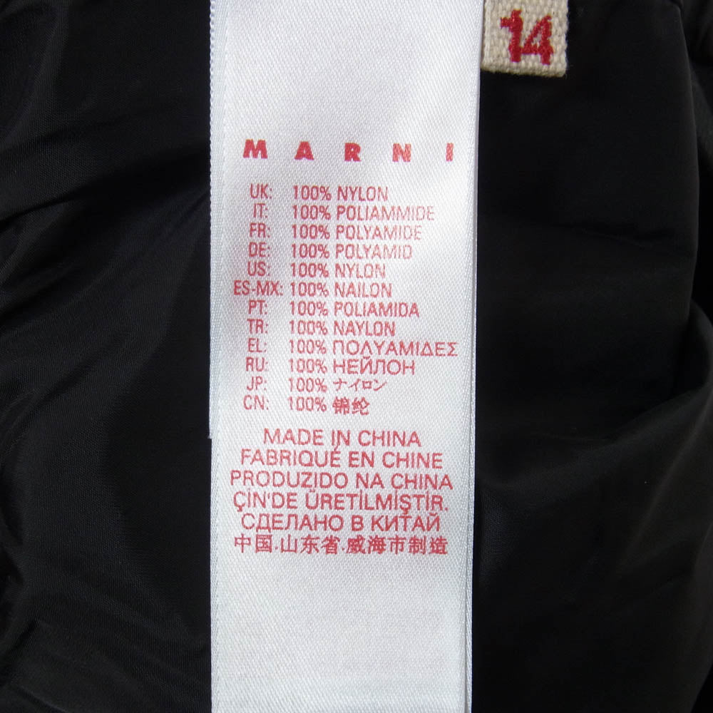 MARNI マルニ M01144 ナイロン ロゴ ジップアップ ブルゾン ジャケット キッズ ブラック系 14【中古】