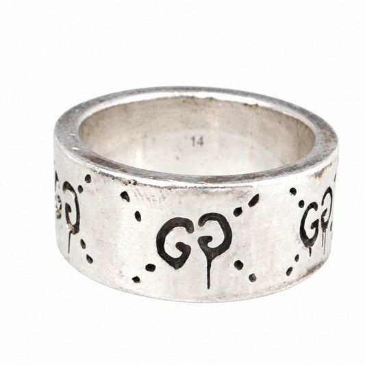 GUCCI グッチ ゴースト GG リング スカル 指輪 シルバー系 13号【中古】