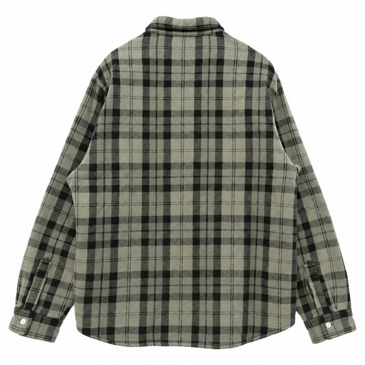 Supreme シュプリーム 24SS Quilted Flannel Snap Shirt キルテッド コットン チェック フランネル スナップ 長袖シャツ グレー系 L【中古】
