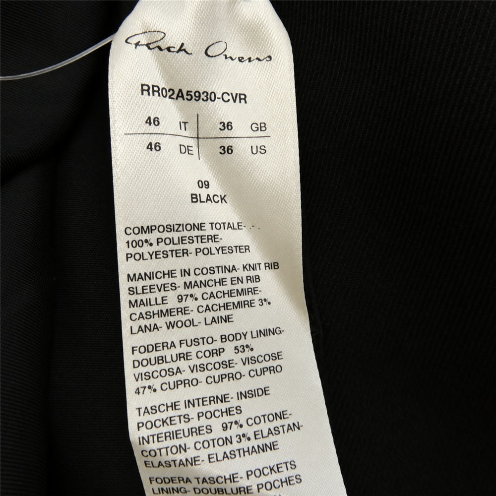 Rick Owens リックオウエンス 20aw RR02A5930-CVR Jumbo Tatlin Coat ジャンボ タトリン コート ブラック系 IT 46【中古】