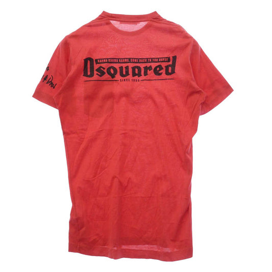 DSQUARED2 ディースクエアード 02149 バックロゴプリント ポケット付き 半袖 Tシャツ レッド系 XS【中古】