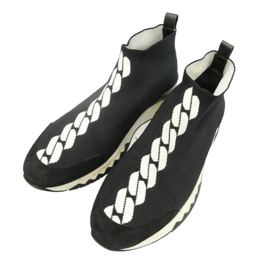 HERMES エルメス Volver ヴォルヴェール ニット ソックス スニーカー ブラック系 ホワイト系 37【中古】