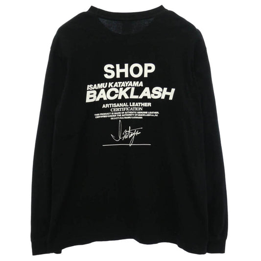 ISAMUKATAYAMA BACKLASH イサムカタヤマバックラッシュ ANONYMOUS FUKUOKA 直営店限定 アノニマス フクオカ ロングスリーブ 長袖 Tシャツ カットソー ブラック系 L【中古】