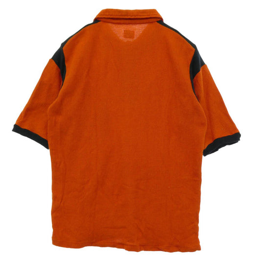 TENDERLOIN テンダーロイン T-POLO SHT チェーンステッチ ロゴ 刺? 半袖 ポロシャツ オレンジ系 S【中古】