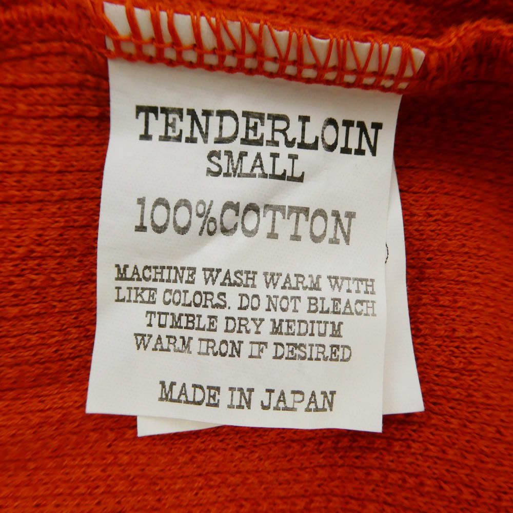 TENDERLOIN テンダーロイン T-POLO SHT チェーンステッチ ロゴ 刺? 半袖 ポロシャツ オレンジ系 S【中古】