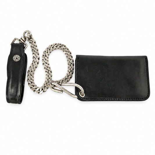 TENDERLOIN テンダーロイン PORTER ポーター × PORTER T-CARD CASE T-WALLET CHAIN ポーター レザー カードケース 喜平 ウォレットチェーン セット ブラック系 シルバー系【中古】