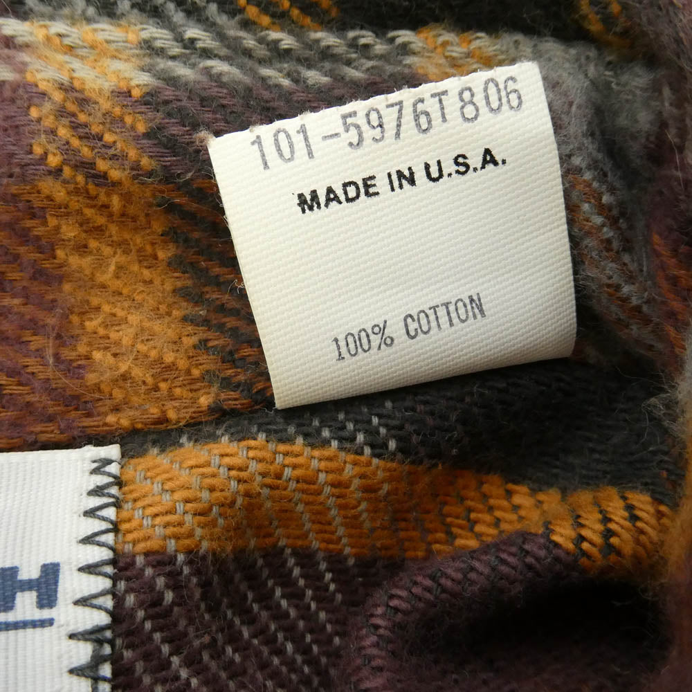 OSHKOSH オシュコシュ USA製 Vintage ヴィンテージ 90s チェック 長袖 シャツ ブラウン系 S【中古】