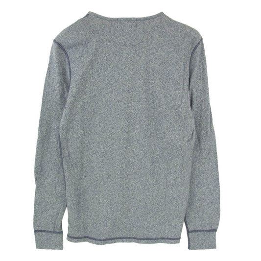 RRL ダブルアールエル コットン ヘンリーネック 長袖 Tシャツ カットソー ロンT ネイビー系 M【中古】