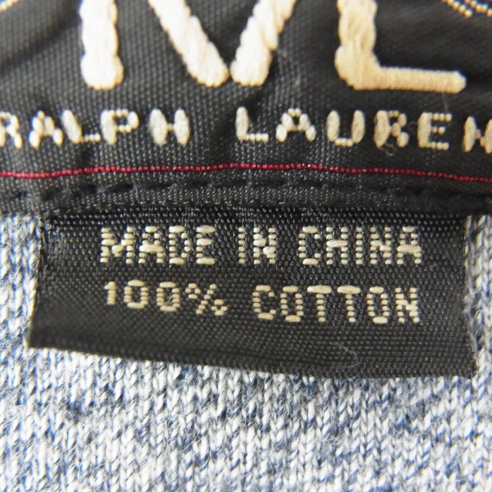 RRL ダブルアールエル コットン ヘンリーネック 長袖 Tシャツ カットソー ロンT ネイビー系 M【中古】