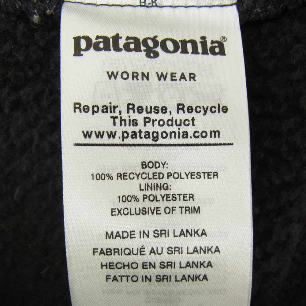 patagonia パタゴニア 19AW 22801 19年製 Retro Pile Jacket レトロ パイル ジップアップ フリースジャケット ブラック系 S【中古】