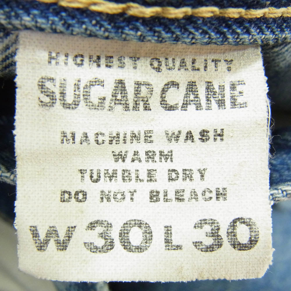 SUGAR CANE シュガーケーン STANDARD DENIM 1947 MODEL スタンダード 1947モデル ボタンフライ ストレート デニムパンツ ジーンズ インディゴブルー系 30【中古】