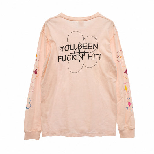 Supreme シュプリーム 17SS Been Hit L/S Tee ビーンヒット フラワープリント 長袖 カットソー ピンク系 M【中古】