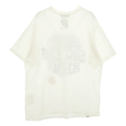 HYSTERIC GLAMOUR ヒステリックグラマー 24SS 02241CT44 × THE ROLLING STONES STONES WOMAN ローリングストーンズ バンドロゴ グラフィック プリント コットン 半袖 Tシャツ ホワイト系 L【中古】