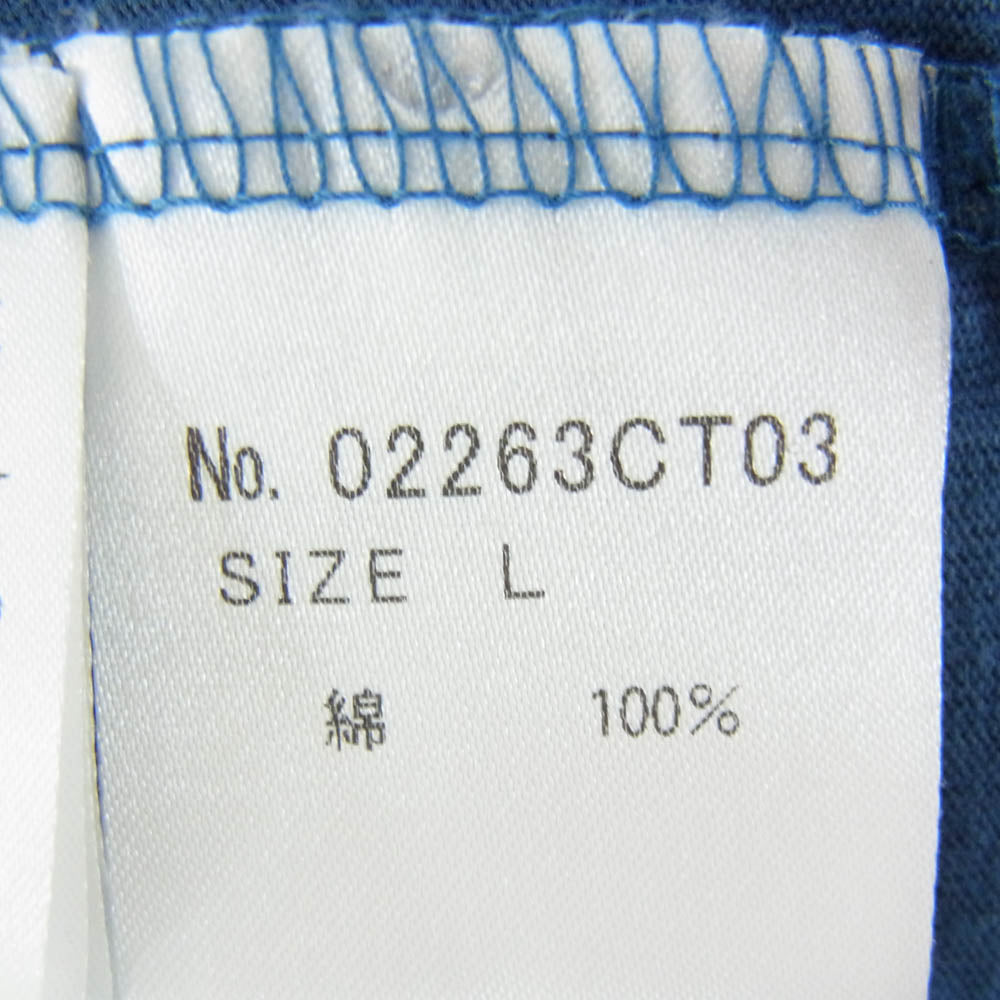 HYSTERIC GLAMOUR ヒステリックグラマー 26AW 02263CT03 HYSTERIC SCRATCH グラフィック 刺繍 コットン 半袖 Tシャツ カットソー ブルー系 L【極上美品】【中古】