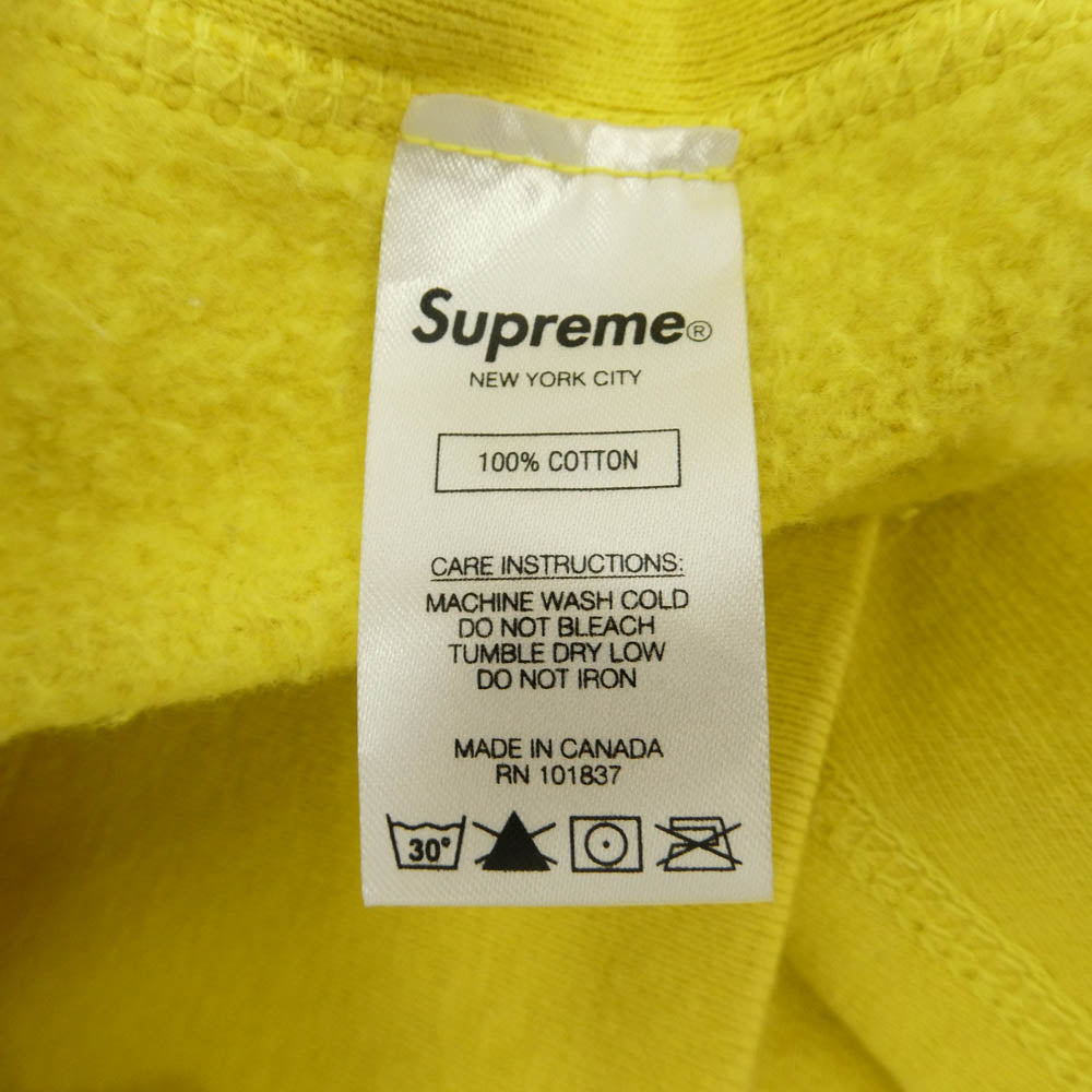 Supreme シュプリーム 20AW Cross Box Logo Hooded Sweatshirt クロスボックスロゴ フーデッド スウェットシャツ フーディー パーカー イエロー系 S【中古】