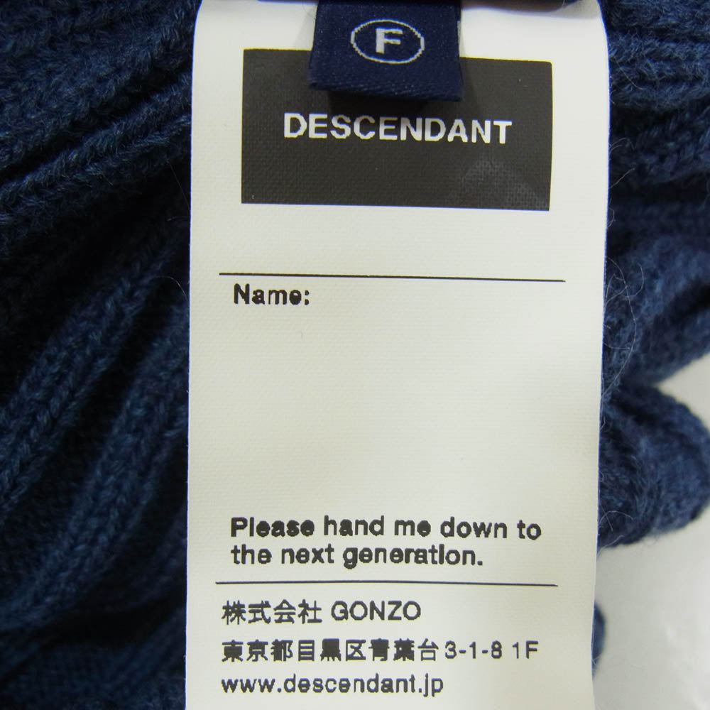 DESCENDANT ディセンダント ロゴワッペン ビーニー ニット帽 キャップ ブルー系【中古】