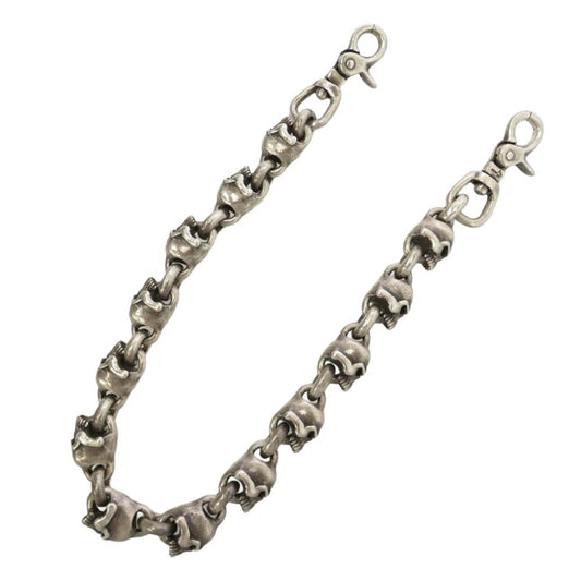 サーティーンデザインズ SKULL WALLET CHAIN スカル 2クリップ ウォレットチェーン シルバー系【中古】