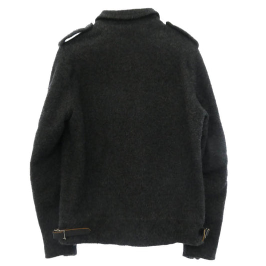 JUNYA WATANABE COMME des GARCONS MAN ジュンヤワタナベコムデギャルソンマン AD2003 WK-J068 × LEWIS LEATHERS ルイスレザー ウール ブークレ 縮絨 シングル ライダース ジャケット グレー系 M【中古】