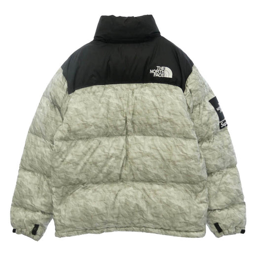 Supreme シュプリーム THE NORTH FACE ノースフェイス 19AW ND91806I × THE NORTH FACE Paper Print Nuptse Jacket ノースフェイス ペーパー ヌプシ ダウン ジャケット ブラック系 M【中古】
