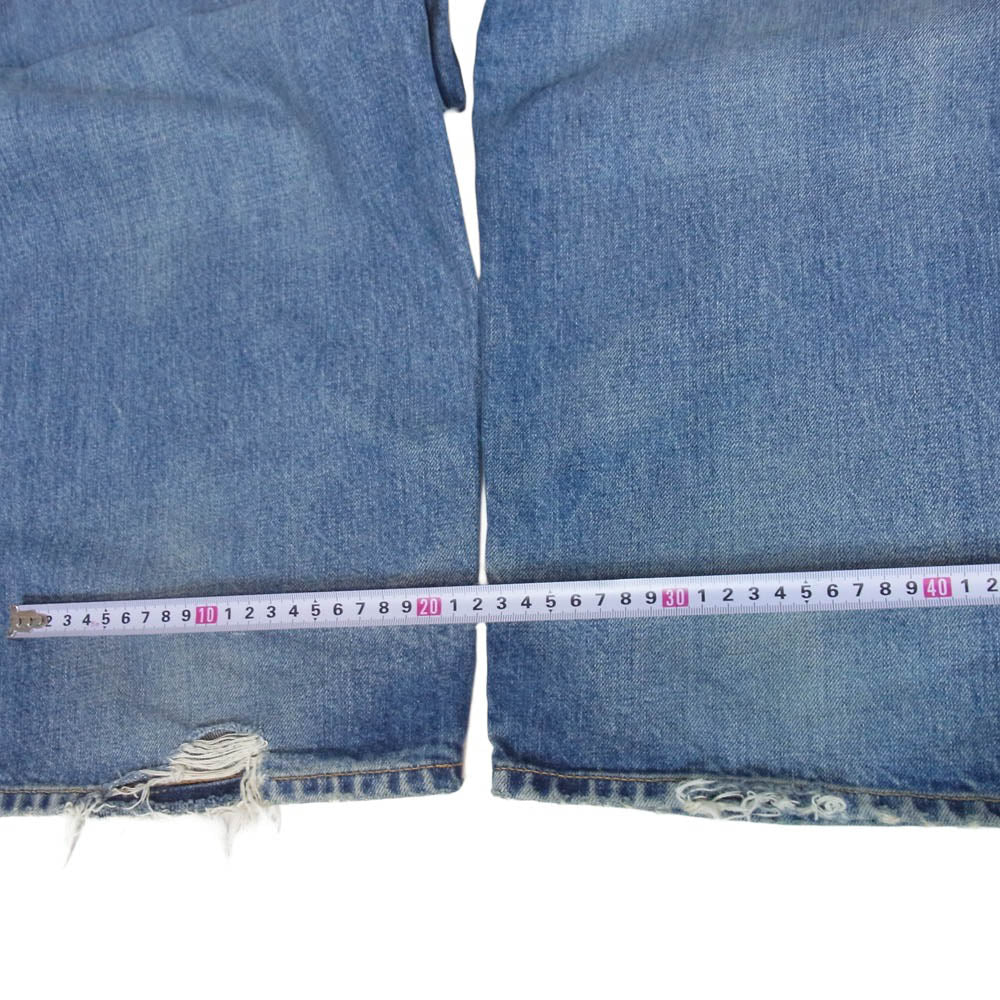 SAINT LAURENT サンローラン 786722 Y13KB Mick Denim ダメージ ボタンフライ ワイド ストレート バギー ミック デニムパンツ ジーンズ インディゴブルー系 31【中古】