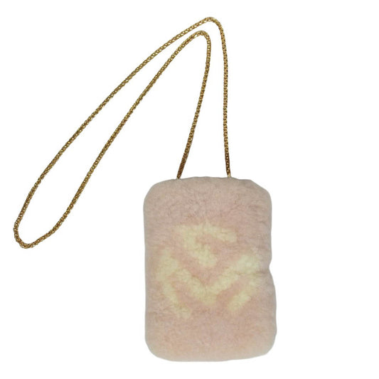 FRANCK MULLER フランクミュラー Mouton Petit Sac ムートン プティ サック チェーン 2way バッグ ピンク系【中古】