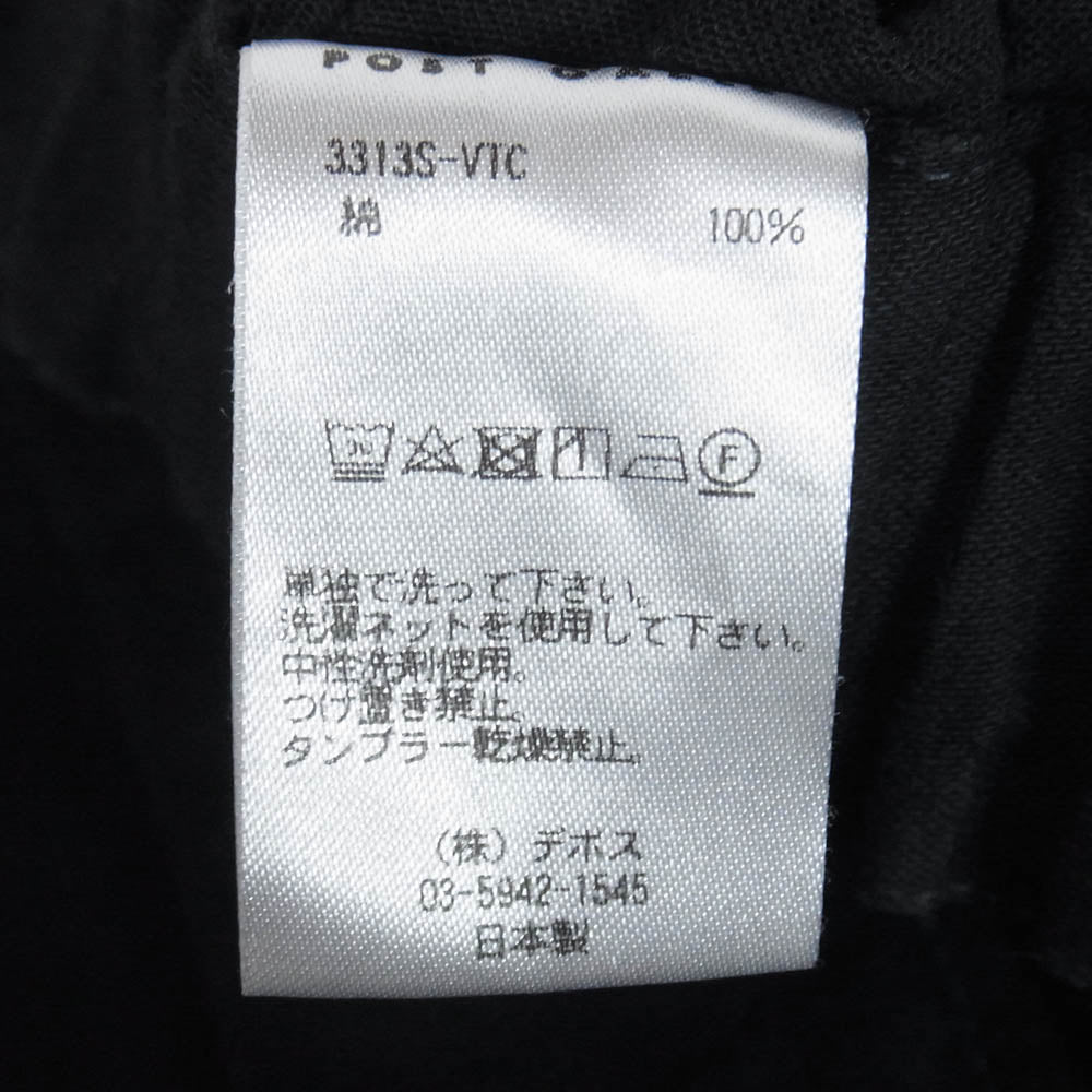 POST OVERALLS ポストオーバーオールズ 3313S-VTC E-Z ショーツ ブラック系 L【中古】