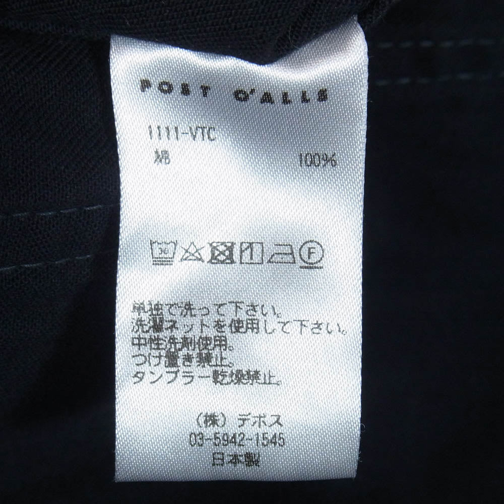 POST OVERALLS ポストオーバーオールズ 1111-VTC De Luxe Railroader レイルローダー カバーオール ジャケット ブラック系 M【中古】