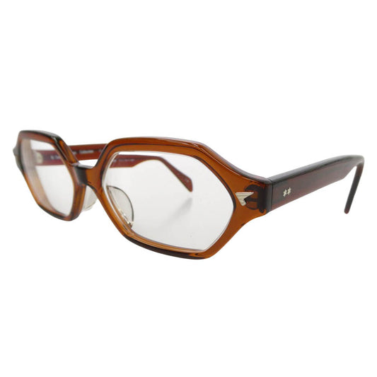 BJ CLASSIC BJ クラシック P-512 CELLULOID C-2 セルロイド ビールブラウン ヘキサゴン アイウェア メガネ 眼鏡 度入り 53□17-143 ブラウン系【中古】
