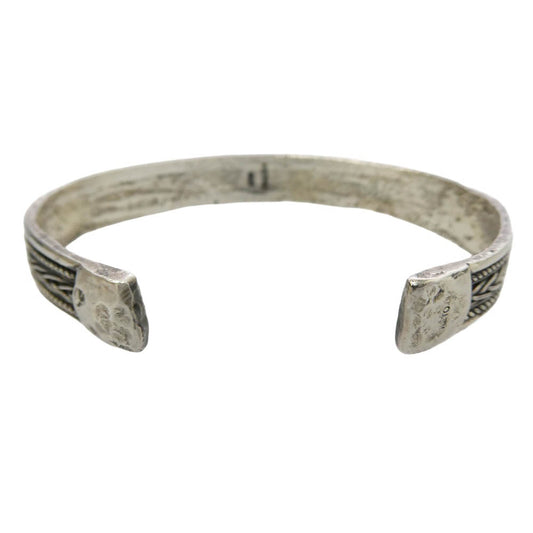ケト 編み込み バングル ブレスレット シルバー系【中古】