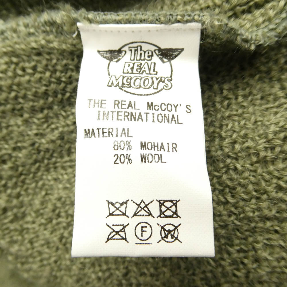 The REAL McCOY'S ザリアルマッコイズ MC19103 JM MOHAIR CARDIGAN モヘア ウール セーター カーディガン グリーン系 XL【美品】【中古】