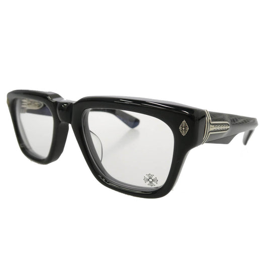 CHROME HEARTS クロムハーツ(原本無) GNARLIN フレアニーテンプル ウェリントン 眼鏡 メガネ アイウェア ブラック系 53□23-145【美品】【中古】