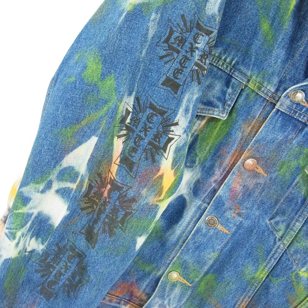 コートメル リメイク ペイント 加工 デニム ジャケット インディゴブルー系 サイズ表記無【中古】