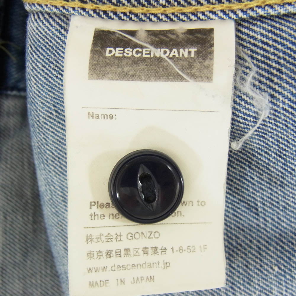 DESCENDANT ディセンダント 21SS 211WVDS-JKM02 BRONC DENIM JACKET カバーオール デニム ジャケット インディゴブルー系 3【中古】